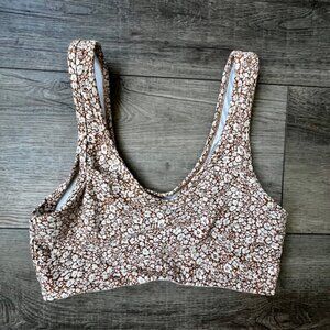 Varley Sports Workout Bra Top Stretchy Floral Gym Running Pilates Large